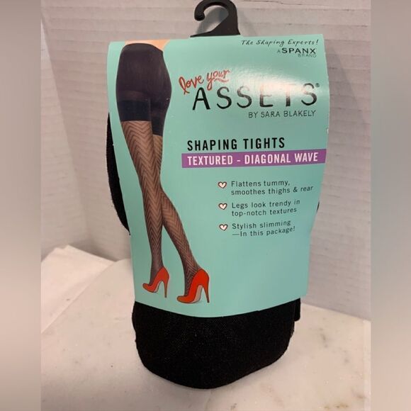 Spanx Assets sz 4 Black Textured Diamond NetTights Style 2404 NWT lot of 5 - Picture 3 of 13